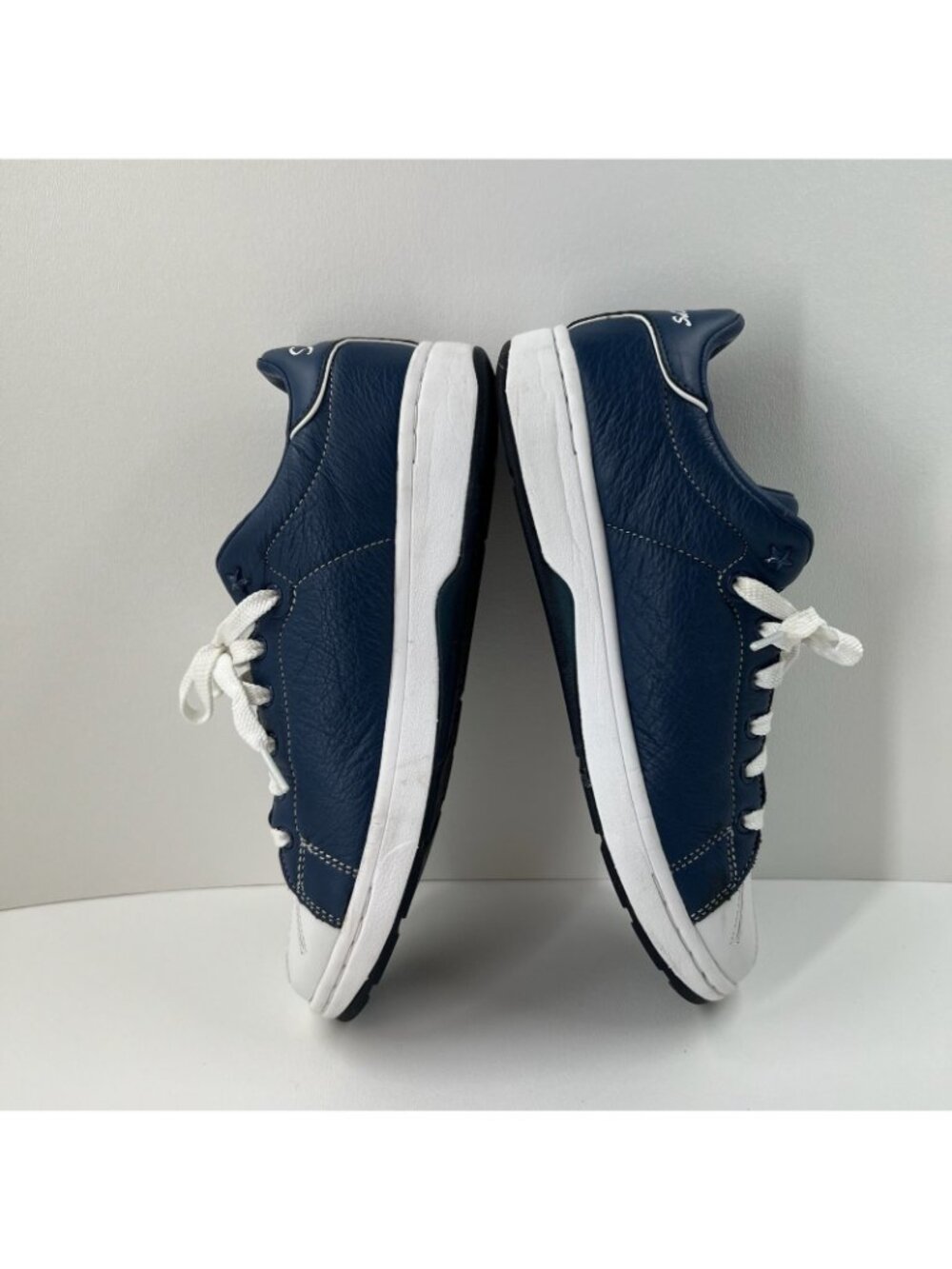 Skechers Alpha Lite Fair Share Retro Sneakers Womens 9.5 Shell Toe Leather Navy - Picture 6 of 11